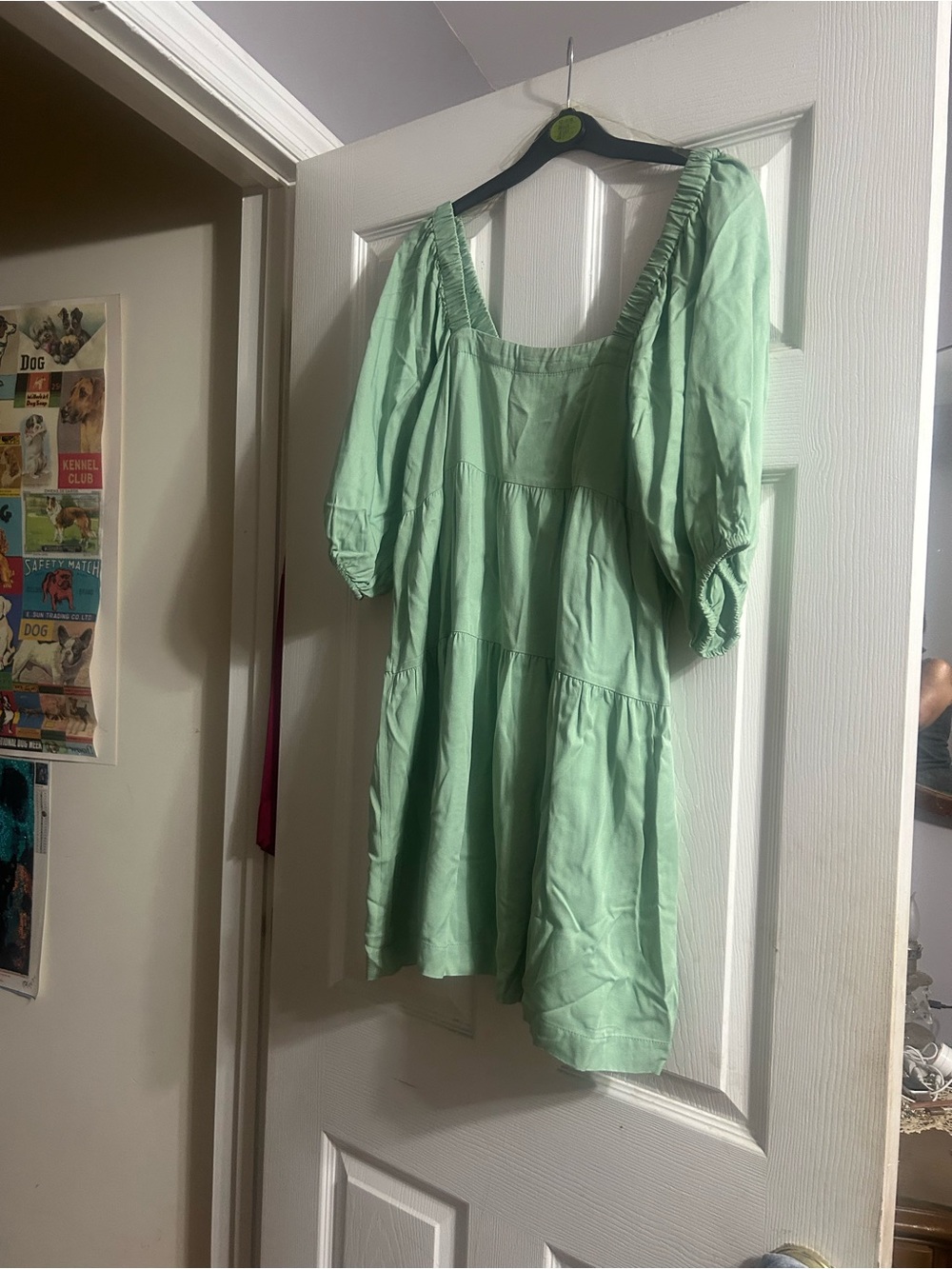 Shinestar Mint Green Square Neck Babydoll Dress